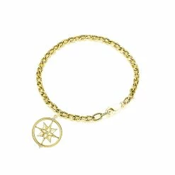 women Judith Ripka Little Jewels 14K Over Silver White Topaz Star Charm Bracelet