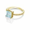 women Judith Ripka Water Colors 14K Over Silver Blue Topaz Square Ring