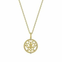 women Judith Ripka Little Jewels 14K Over Silver White Topaz Lotus Flower Pendant Necklace