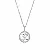 women Judith Ripka Little Jewels Silver White Topaz Om Charm Necklace