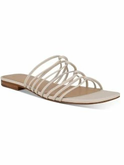 Marc Fisher LTD Marcio Womens Leather Square Toe Flat Sandals