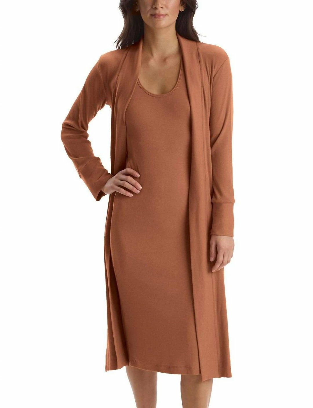 Commando women Luxury Rib Lounge Cardigan in Ochre 3 Commando women Luxury Rib Lounge Cardigan in Ochre