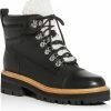 Marc Fisher LTD Idella Womens Suede Shearling Hiking Boots