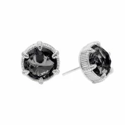 women Judith Ripka Eclipse Silver Black Onyx Studs