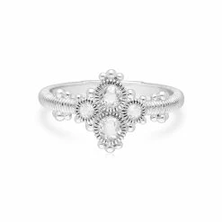 women Judith Ripka Lore Silver White Topaz Cluster Ring