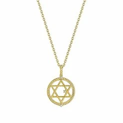 women Judith Ripka Little Jewels 14K Over Silver White Topaz Star of David Pendant Necklace