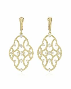 women Judith Ripka Lattice 18K 0.70 ct. tw. Diamond Lattice Earrings
