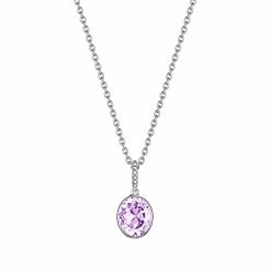 women Judith Ripka Water Colors Silver Amethyst Oval Pendant Necklace