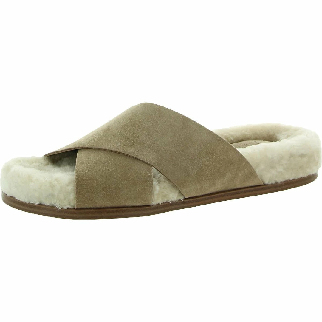 Marc Fisher LTD Canna Womens Shearling Leather Slide Slippers 6 Marc Fisher LTD Canna Womens Shearling Leather Slide Slippers - Image 4