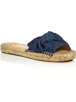 Marc Fisher LTD Valey2 Womens Denim Bow Slide Sandals