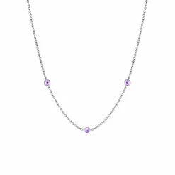 women Judith Ripka Water Colors Silver Amethyst Drop Necklace