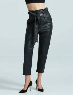 Commando women Faux Leather Paperbag Pants in Black